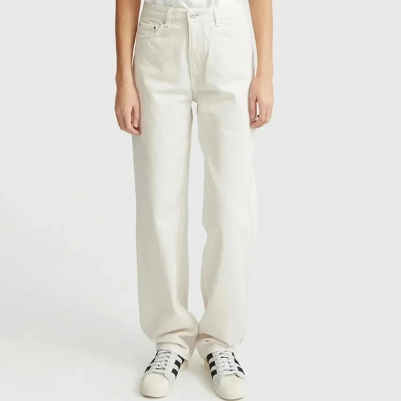 Wood Wood Ilo Straight Leg Classic Denim  Women's Jeans Size 31W 32L Off White. - Picture 2 of 16